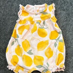 Carter's Pink Lemon Print Sleeveless Baby Romper